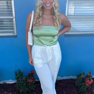 Honeyplum Clothing Satin Tie Tube Top